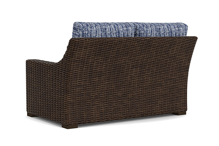 Lloyd Flanders - Mesa Left Arm Loveseat In Pecan Finish With Visions Cobalt Fabric - 298052086683 view 2