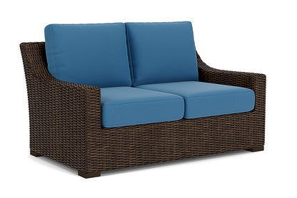Lloyd Flanders - Mesa Loveseat In Pecan Finish With Bamboo Bay Sky Fabric - 2980500862007 view 1
