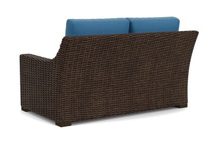 Lloyd Flanders - Mesa Loveseat In Pecan Finish With Bamboo Bay Sky Fabric - 2980500862007 view 2
