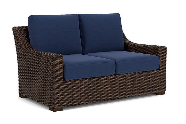 Lloyd Flanders - Mesa Loveseat In Pecan Finish With Beach Navy Fabric - 2980500862013 view 1