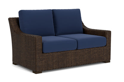 Lloyd Flanders - Mesa Loveseat In Pecan Finish With Beach Navy Fabric - 2980500862013 view 1