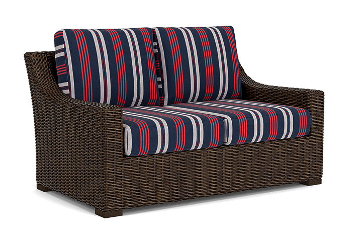 Lloyd Flanders - Mesa Loveseat In Pecan Finish With Berkely Hall Navy Fabric - 2980500862063 view 1