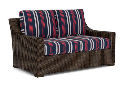 Lloyd Flanders - Mesa Loveseat In Pecan Finish With Berkely Hall Navy Fabric - 2980500862063 view 1