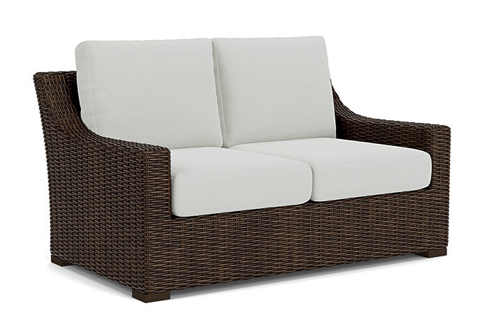 Lloyd Flanders - Mesa Loveseat In Pecan Finish With Bright Side Fog Fabric - 2980500862012 view 1