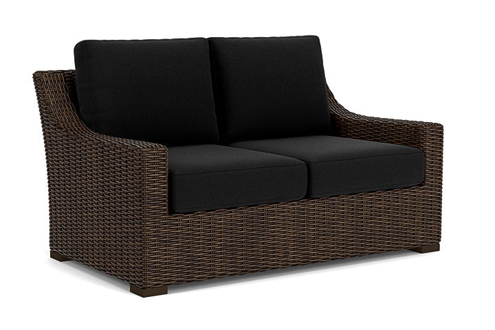Lloyd Flanders - Mesa Loveseat In Pecan Finish With Canvas Black Fabric - 298050086157 view 1