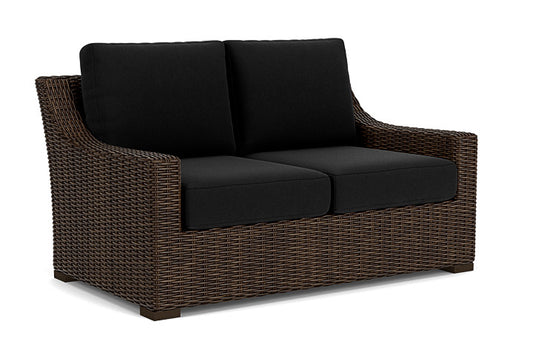 Lloyd Flanders - Mesa Loveseat In Pecan Finish With Canvas Black Fabric - 298050086157 view 1