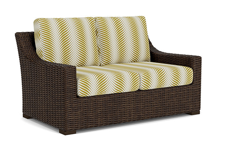 Lloyd Flanders - Mesa Loveseat In Pecan Finish With Clock Out Dew Fabric - 2980500862083 view 1