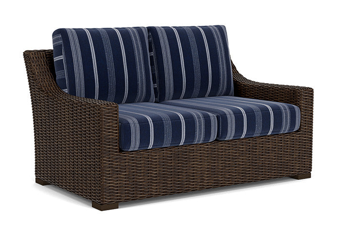 Lloyd Flanders - Mesa Loveseat In Pecan Finish With Consider Indigo Fabric - 2980500861969 view 1