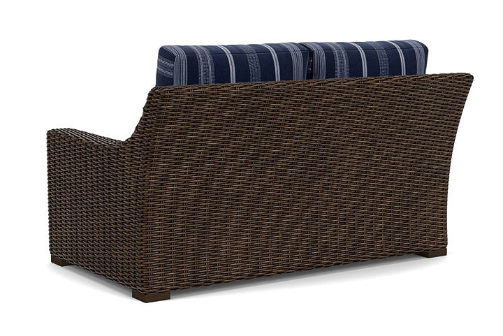 Lloyd Flanders - Mesa Loveseat In Pecan Finish With Consider Indigo Fabric - 2980500861969 view 2