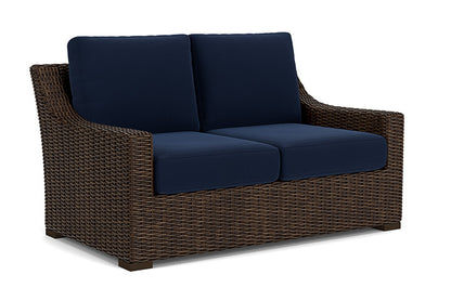Lloyd Flanders - Mesa Loveseat In Pecan Finish With Decorline Navy Fabric - 2980500862019 view 1