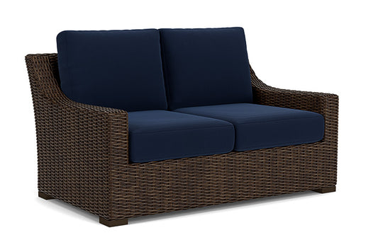 Lloyd Flanders - Mesa Loveseat In Pecan Finish With Decorline Navy Fabric - 2980500862019 view 1