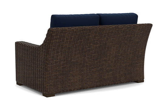 Lloyd Flanders - Mesa Loveseat In Pecan Finish With Decorline Navy Fabric - 2980500862019 view 2