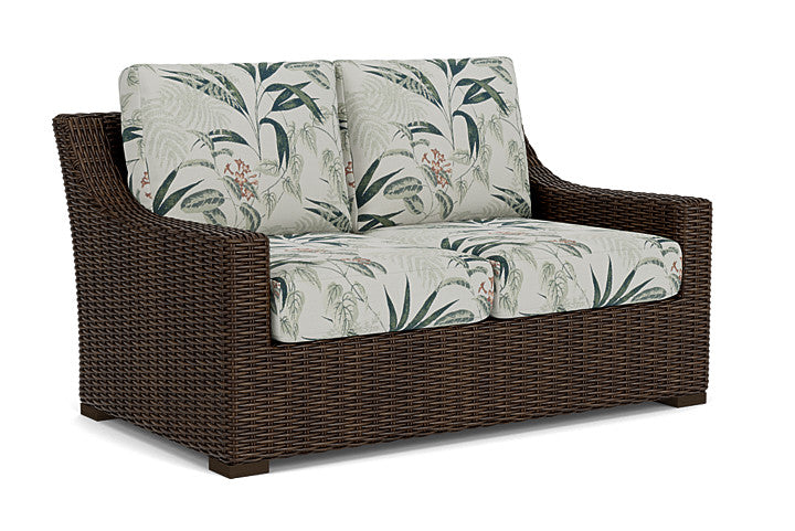Lloyd Flanders - Mesa Loveseat In Pecan Finish With Delicate Botanical Sage Fabric - 2980500862075 view 1