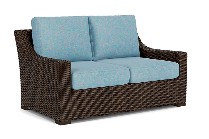 Lloyd Flanders - Mesa Loveseat In Pecan Finish With Leeds Light Blue Fabric - 2980500862058 view 1