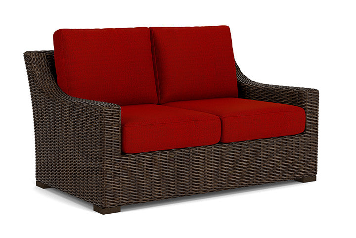 Lloyd Flanders - Mesa Loveseat In Pecan Finish With Partyline Lollipop Fabric - 2980500862054 view 1