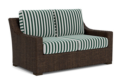 Lloyd Flanders - Mesa Loveseat In Pecan Finish With Safari/White Stripe Fabric - 298050086269 view 1