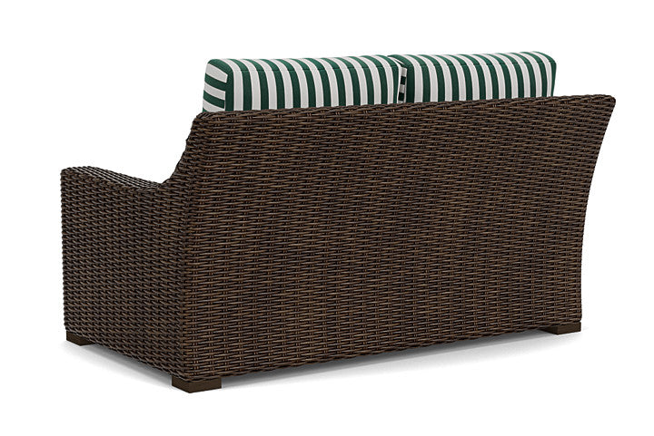 Lloyd Flanders - Mesa Loveseat In Pecan Finish With Safari/White Stripe Fabric - 298050086269 view 2