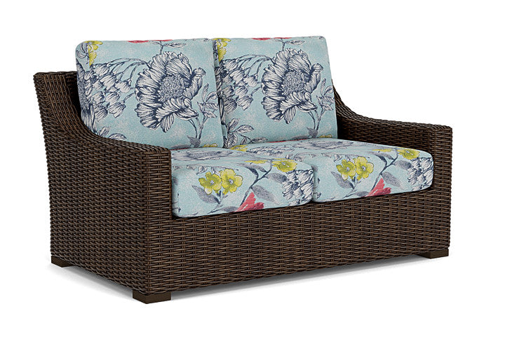Lloyd Flanders - Mesa Loveseat In Pecan Finish With Serena Floral Meadow Fabric - 2980500862079 view 1