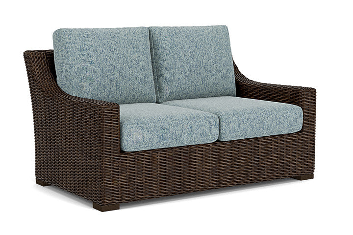 Lloyd Flanders - Mesa Loveseat In Pecan Finish With Serene Ocean Fabric - 2980500862032 view 1