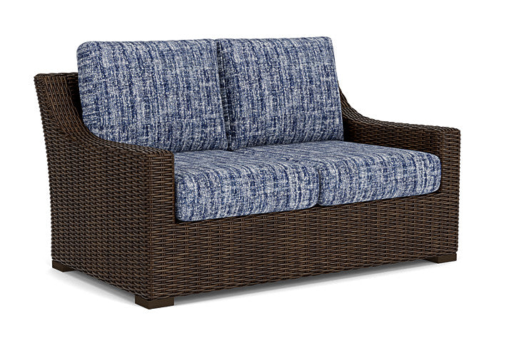 Lloyd Flanders - Mesa Loveseat In Pecan Finish With Visions Cobalt Fabric - 298050086683 view 1