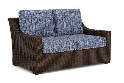 Lloyd Flanders - Mesa Loveseat In Pecan Finish With Visions Cobalt Fabric - 298050086683 view 1