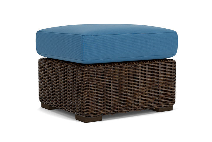 Lloyd Flanders - Mesa Ottoman In Pecan Finish With Bamboo Bay Sky Fabric - 2980170862007 view 1