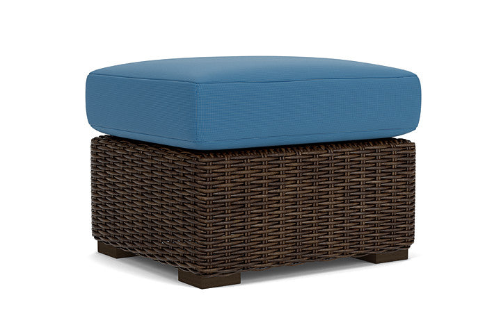 Lloyd Flanders - Mesa Ottoman In Pecan Finish With Bamboo Bay Sky Fabric - 2980170862007 view 2