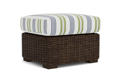 Lloyd Flanders - Mesa Ottoman In Pecan Finish With Berkely Hall Green Fabric - 2980170862062 view 2
