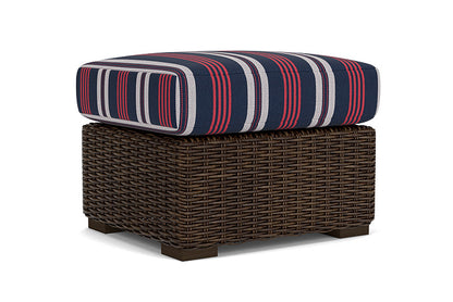 Lloyd Flanders - Mesa Ottoman In Pecan Finish With Berkely Hall Navy Fabric - 2980170862063 view 1