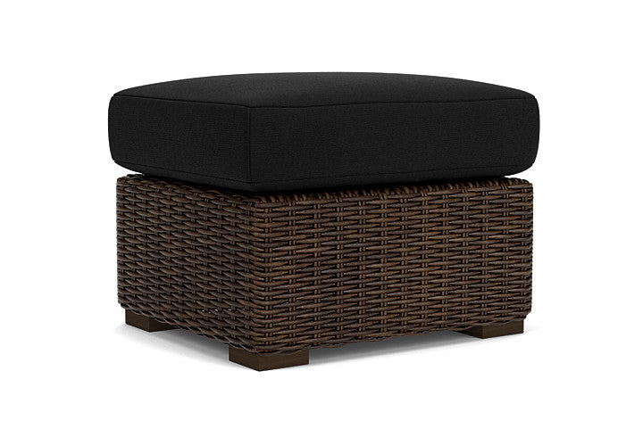 Lloyd Flanders - Mesa Ottoman In Pecan Finish With Canvas Black Fabric - 298017086157 view 1
