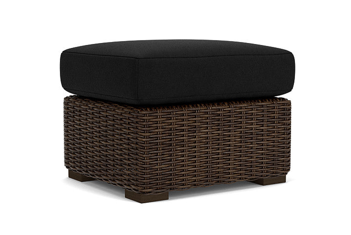 Lloyd Flanders - Mesa Ottoman In Pecan Finish With Canvas Black Fabric - 298017086157 view 2