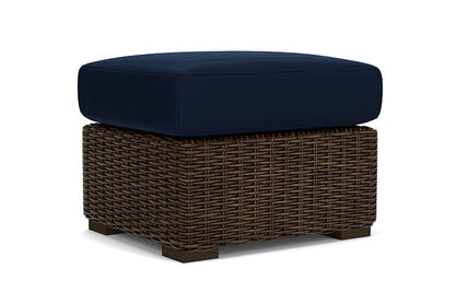 Lloyd Flanders - Mesa Ottoman In Pecan Finish With Decorline Navy Fabric - 2980170862019 view 2