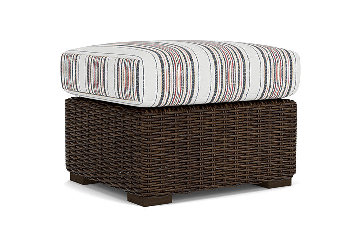 Lloyd Flanders - Mesa Ottoman In Pecan Finish With Deering Cadet Fabric - 2980170862047 view 1