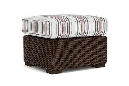 Lloyd Flanders - Mesa Ottoman In Pecan Finish With Deering Cadet Fabric - 2980170862047 view 1
