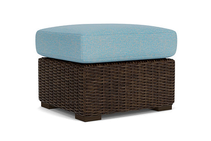 Lloyd Flanders - Mesa Ottoman In Pecan Finish With Leeds Light Blue Fabric - 2980170862058 view 1