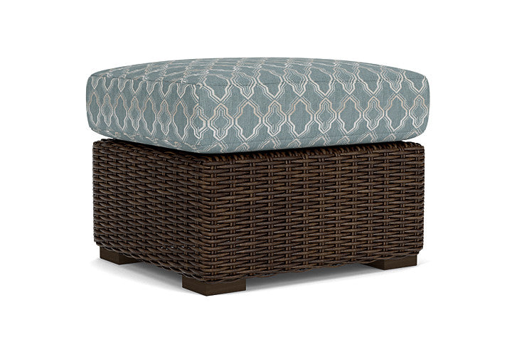 Lloyd Flanders - Mesa Ottoman In Pecan Finish With Luna Mist Fabric - 2980170862070 view 1