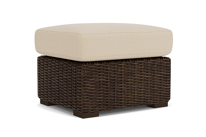 Lloyd Flanders - Mesa Ottoman In Pecan Finish With Raindrop Almond Fabric - 2980170862055 view 1