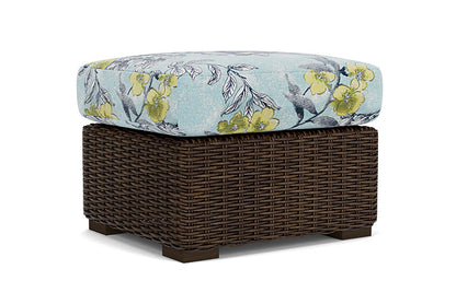 Lloyd Flanders - Mesa Ottoman In Pecan Finish With Serena Floral Meadow Fabric - 2980170862079 view 1