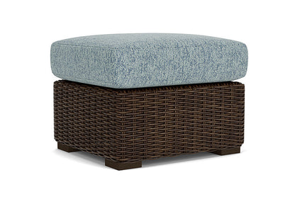 Lloyd Flanders - Mesa Ottoman In Pecan Finish With Serene Ocean Fabric - 2980170862032 view 2