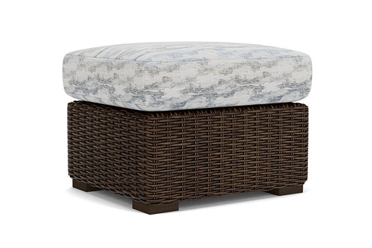 Lloyd Flanders - Mesa Ottoman In Pecan Finish With Stratosphere Cloud Fabric - 2980170861966 view 1
