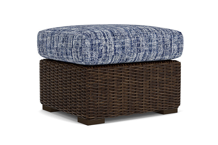 Lloyd Flanders - Mesa Ottoman In Pecan Finish With Visions Cobalt Fabric - 298017086683 view 2