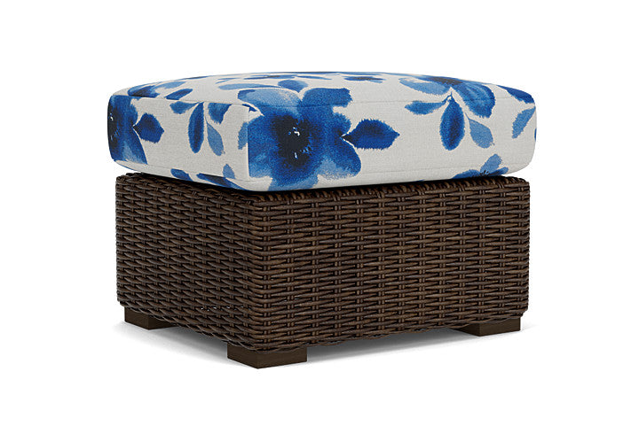 Lloyd Flanders - Mesa Ottoman In Pecan Finish With Watercolor Blossom Capri Fabric - 298017086672 view 1