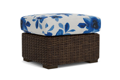 Lloyd Flanders - Mesa Ottoman In Pecan Finish With Watercolor Blossom Capri Fabric - 298017086672 view 2