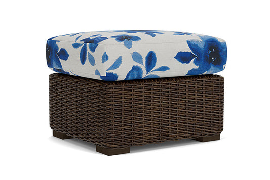 Lloyd Flanders - Mesa Ottoman In Pecan Finish With Watercolor Blossom Capri Fabric - 298017086672 view 2