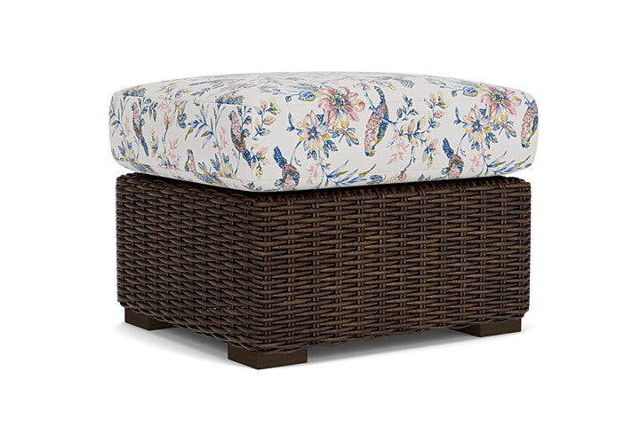 Lloyd Flanders - Mesa Ottoman In Pecan Finish With Whimsical Bird Song Fabric - 2980170862080 view 2