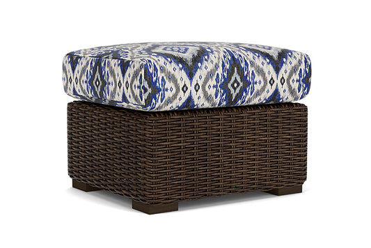 Lloyd Flanders - Mesa Ottoman In Pecan Finish With Yoko Mediterranean Fabric - 298017086705 view 1