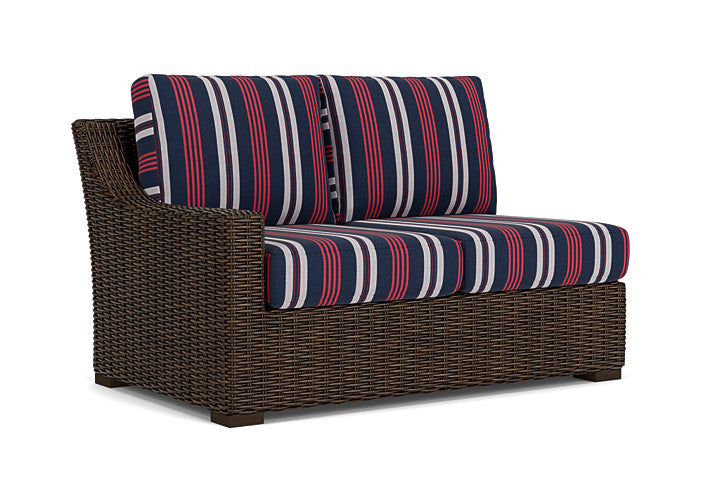 Lloyd Flanders - Mesa Right Arm Loveseat In Pecan Finish With Berkely Hall Navy Fabric - 2980510862063 view 1