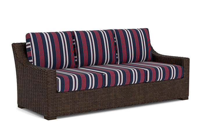 Lloyd Flanders - Mesa Sofa In Pecan Finish With Berkely Hall Navy Fabric - 2980550862063 view 1