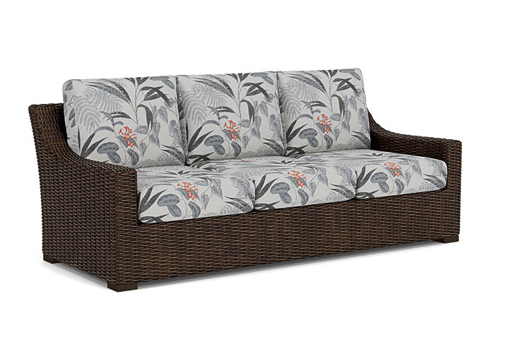 Lloyd Flanders - Mesa Sofa In Pecan Finish With Delicate Botanical Slate Fabric - 2980550862076 view 1