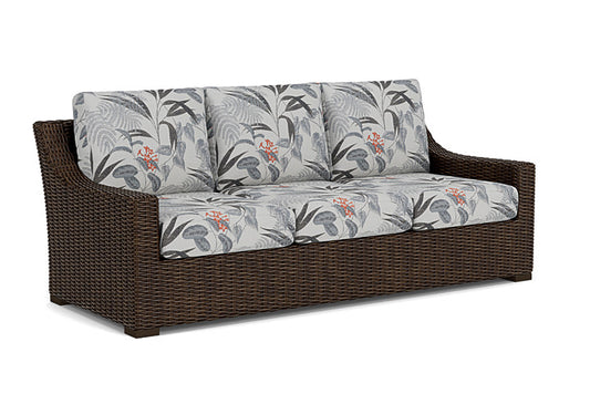 Lloyd Flanders - Mesa Sofa In Pecan Finish With Delicate Botanical Slate Fabric - 2980550862076 view 1